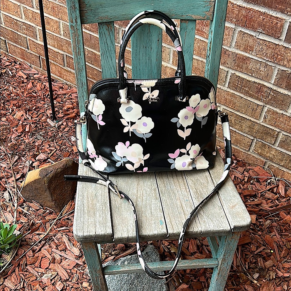 Kate Spade Black Floral Satchel
